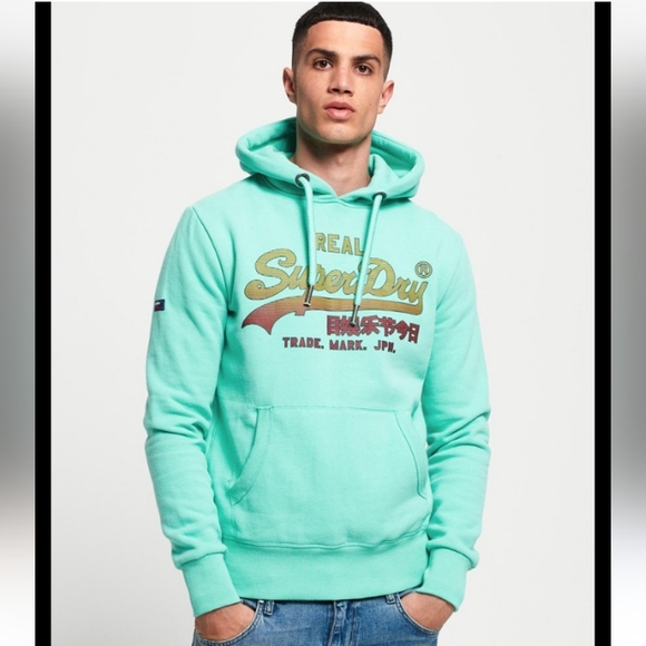 Superdry Other - Superdry Men's Vintage Logo Fade Hoodie Skate Mint Green Large